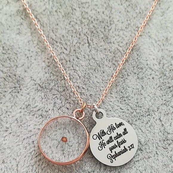 Rose Gold Christian Mustard Seed Necklace - Picture 2 of 5